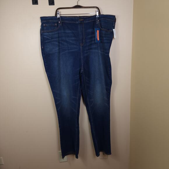 Old Navy Athletic Taper Built-In Flex Dark-Wash Jeans Size 48x34 - Picture 1 of 10